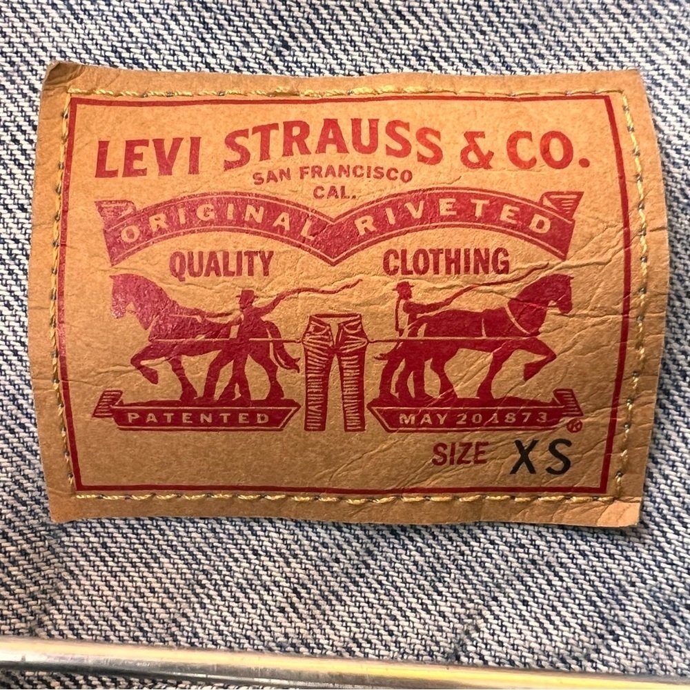Levi’s Classic Denim Trucker Jacket Size XS Cowgirl Western Boho Peasant Horse - Picture 4 of 9